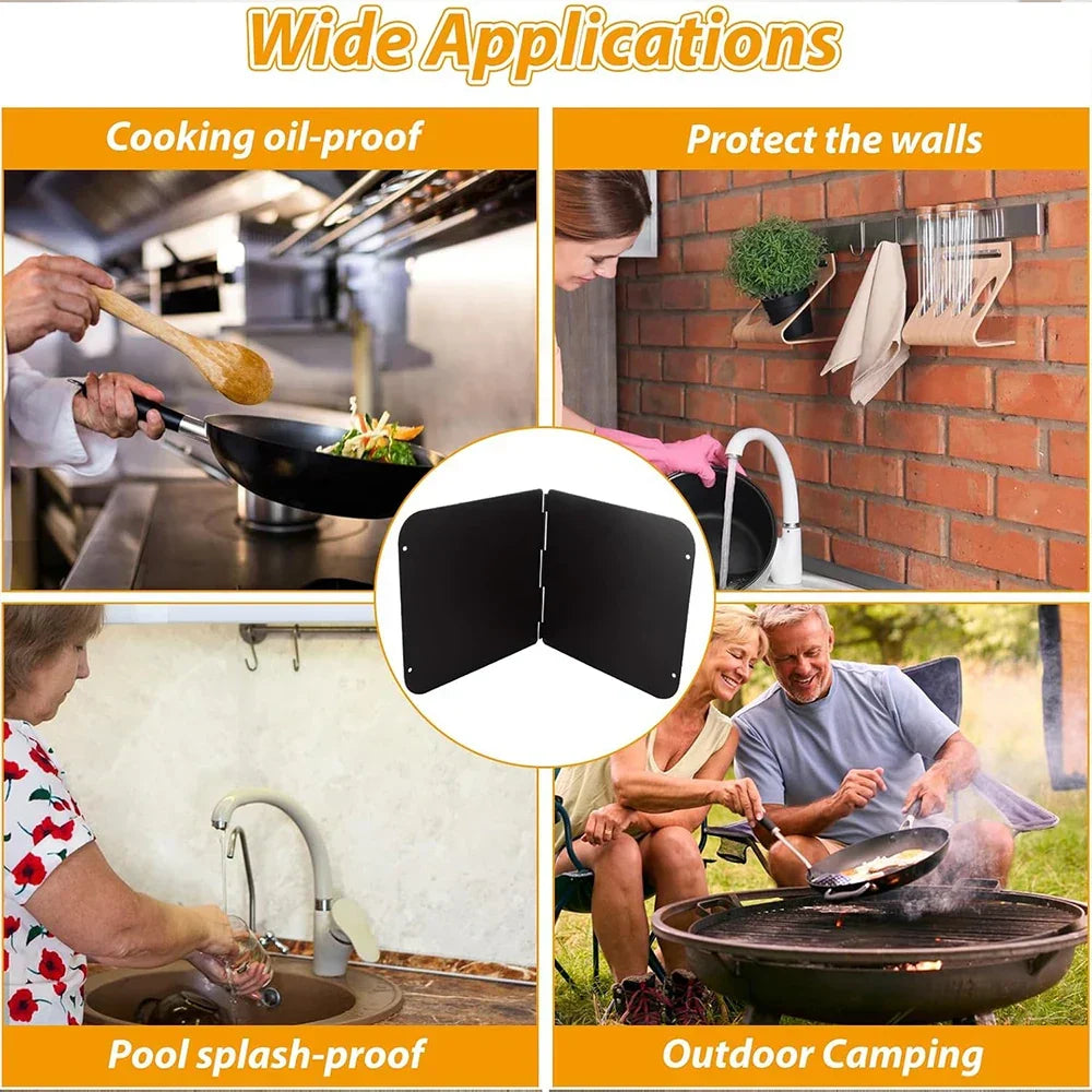 Foldable Stainless Steel Grease Splatter Guard, 2-Sided – CookShield