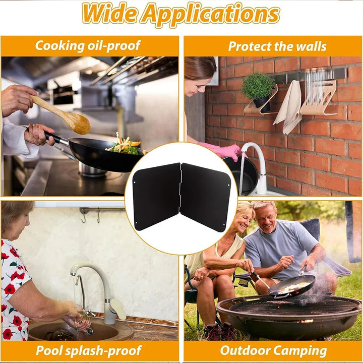 Foldable Stainless Steel Grease Splatter Guard, 2-Sided – CookShield