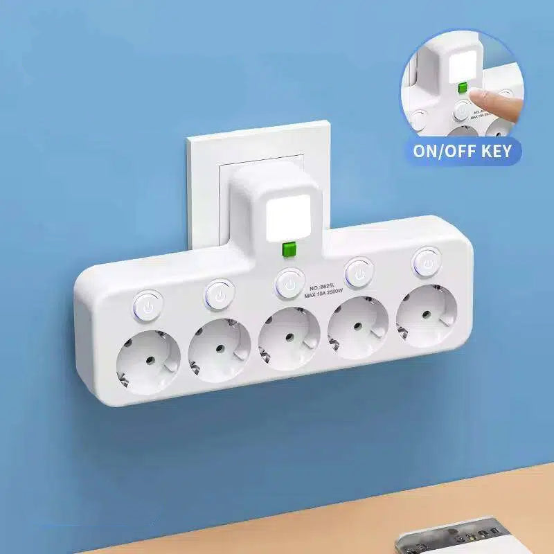 Power Strip with USB and Switches | Multi-Outlet Surge Protector 2500 W