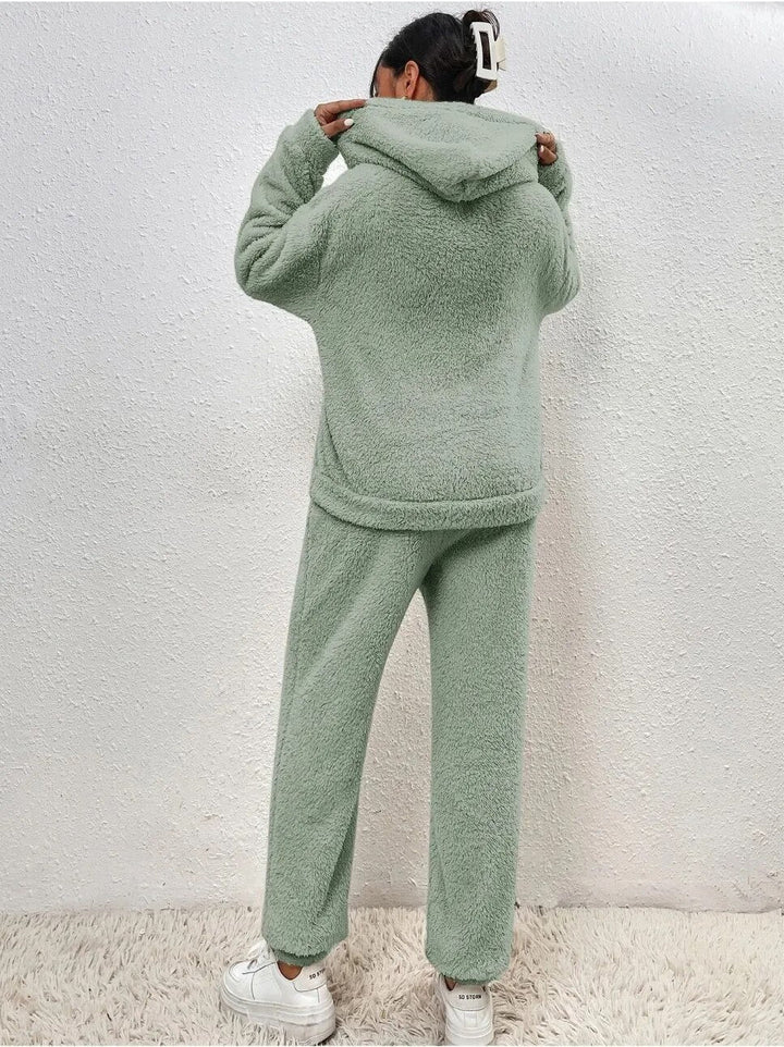 Women's Hooded Teddy Loungewear Set