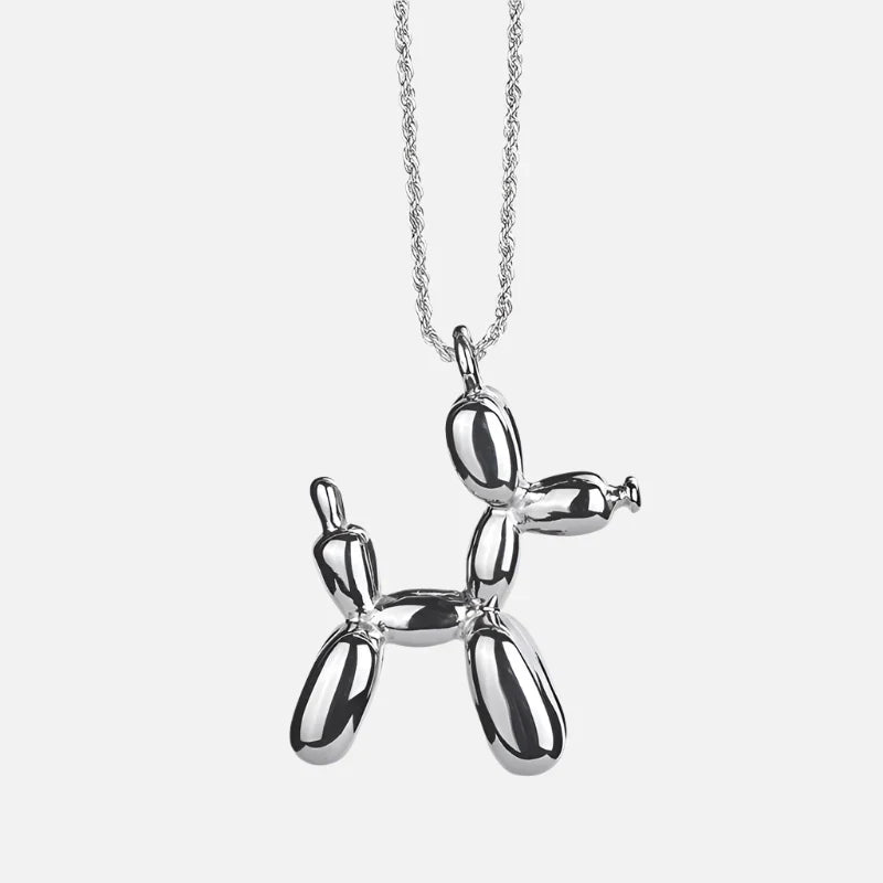 Gold Balloon Dog Pendant Necklace