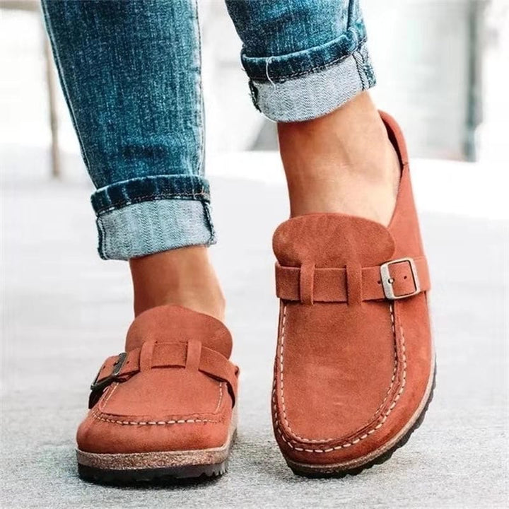 Retro Suede Slip-On Sandals with Orthopedic Comfort - Solenza