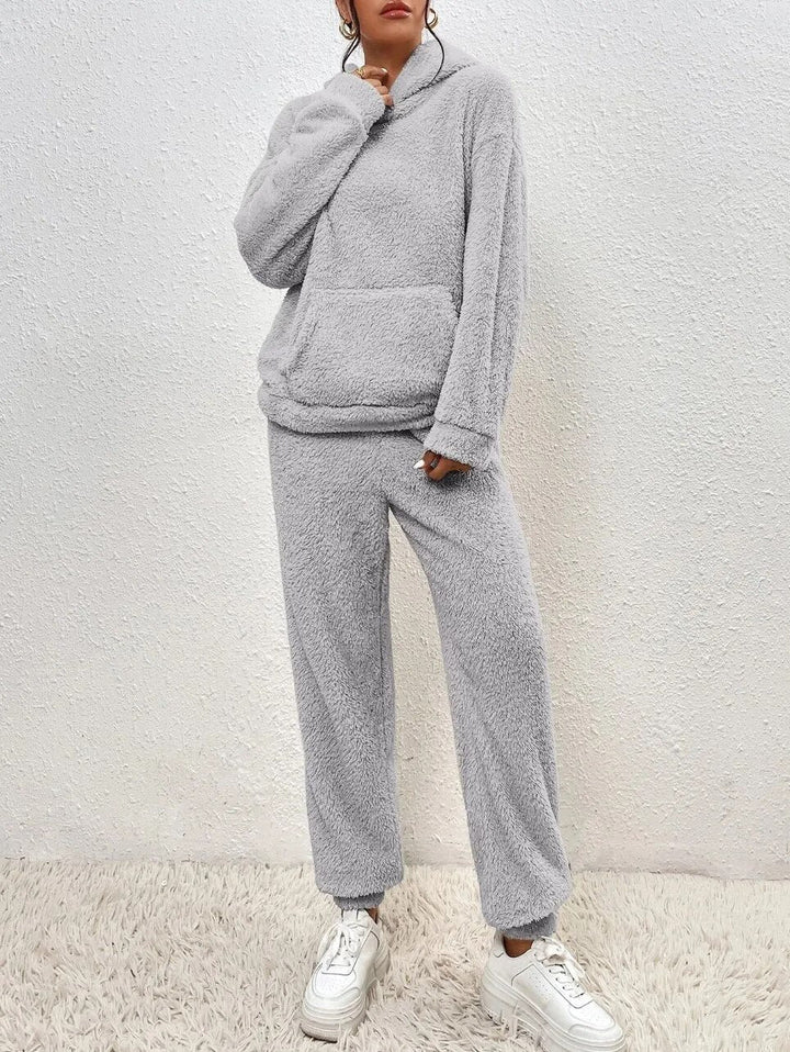 Ultra-Comfortable Hooded Teddy Loungewear Set - Lana