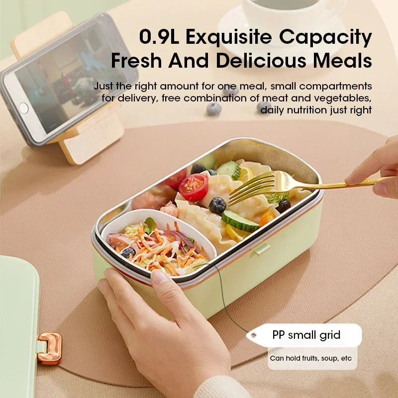 900 ml Portable Electric Lunch Box Food Warmer with Steaming Function – HeatMate