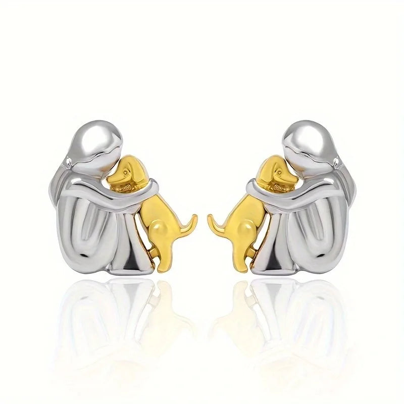Minimalist silver earrings with subtle round shapes