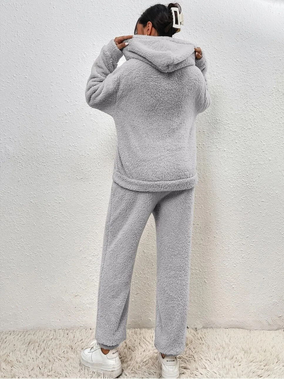 Women's Hooded Teddy Loungewear Set