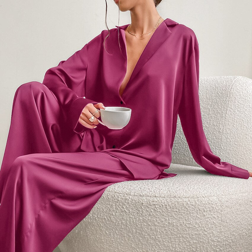 Women's Satin Pyjama Set – Isabella