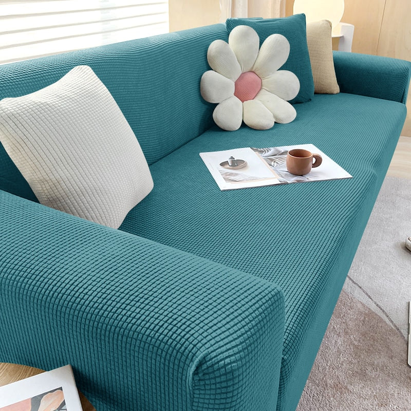 Textured Stretch Sofa Cover Non-Slip Sofa Protector