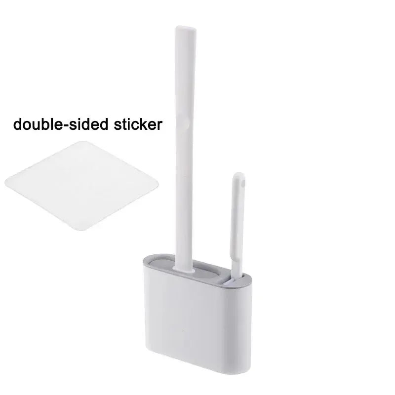 HygieBrush DuoClean Toilet Brush | 2-in-1 Silicone Toilet Brush Set with Wall Mount | Antibacterial and Space-Saving