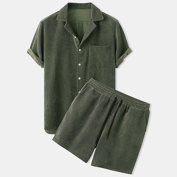 Ribbed Summer Clothing Set for Men - Effortless Style and Comfort for Warm Days