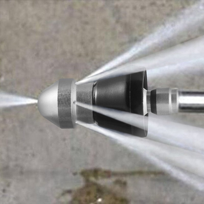 High-Pressure Sewer Cleaning Nozzle – Stainless Steel Spray for Quick Pipe Cleaning