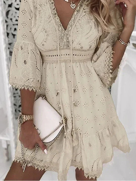 Boho Summer Dress with Embroidery