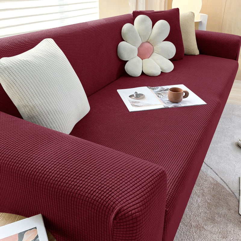 Textured Stretch Sofa Cover Non-Slip Sofa Protector