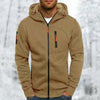 Men's zip-up hoodie with hood – jacquard polyester, relaxed fit