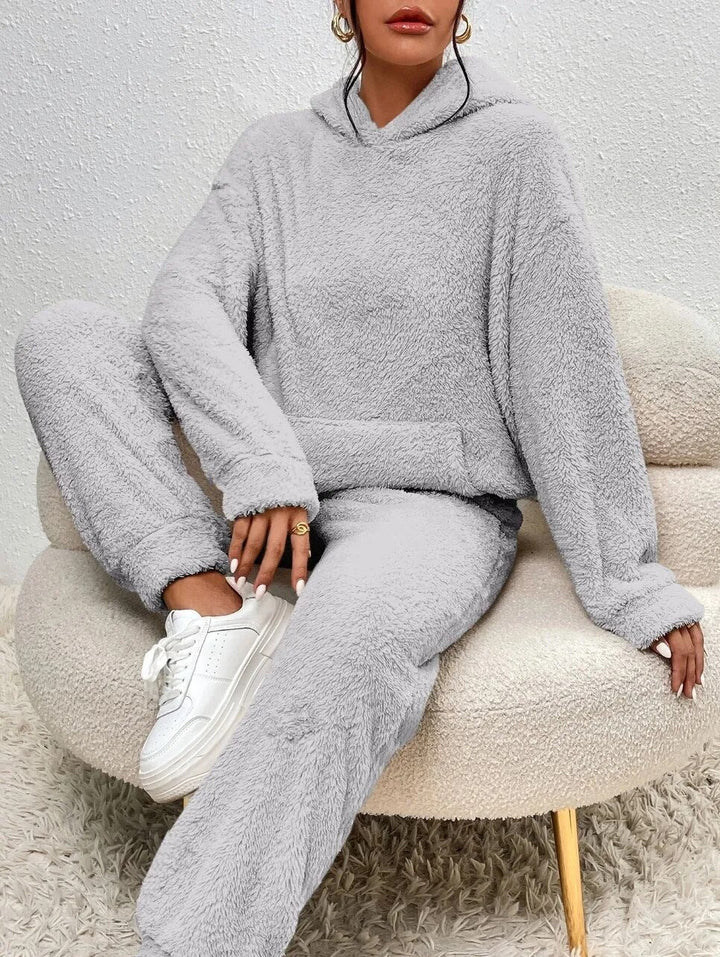 Women's Hooded Teddy Loungewear Set