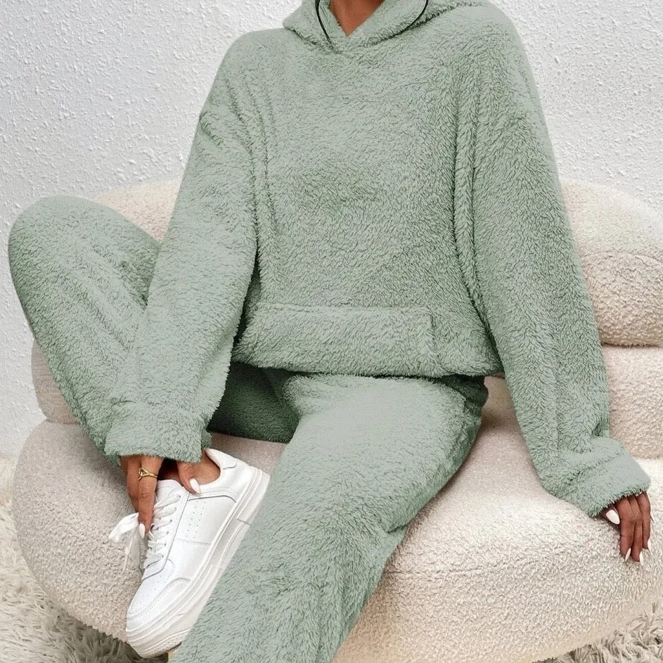 Women's Hooded Teddy Loungewear Set
