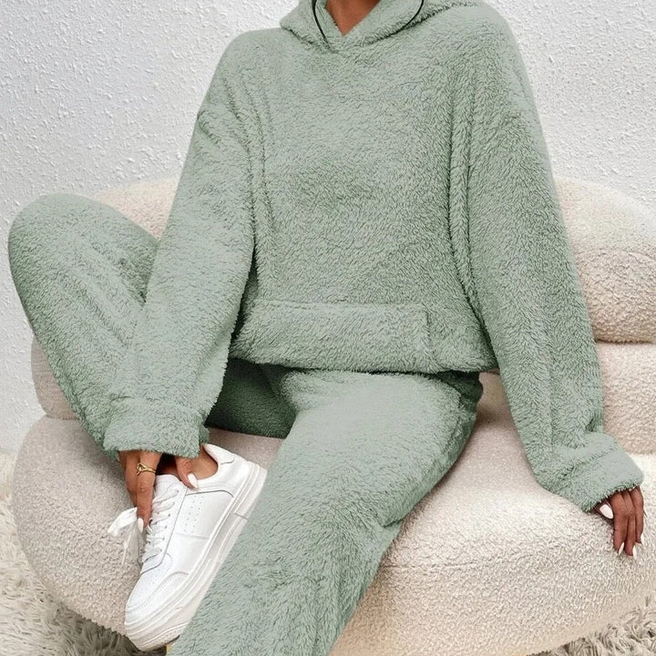 Women's Hooded Teddy Loungewear Set