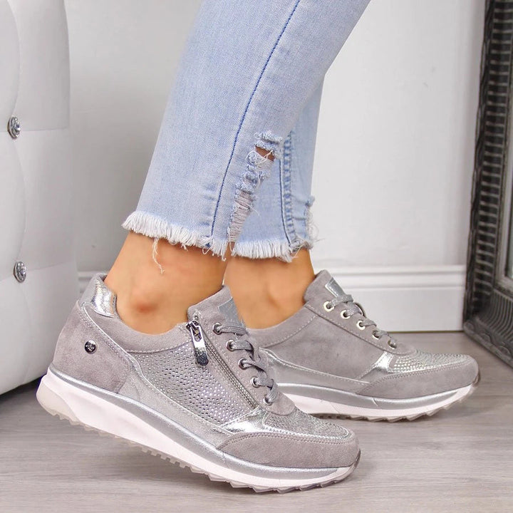 Women's Orthopedic Walking Sneakers with Breathable Upper and Cushioned Sole