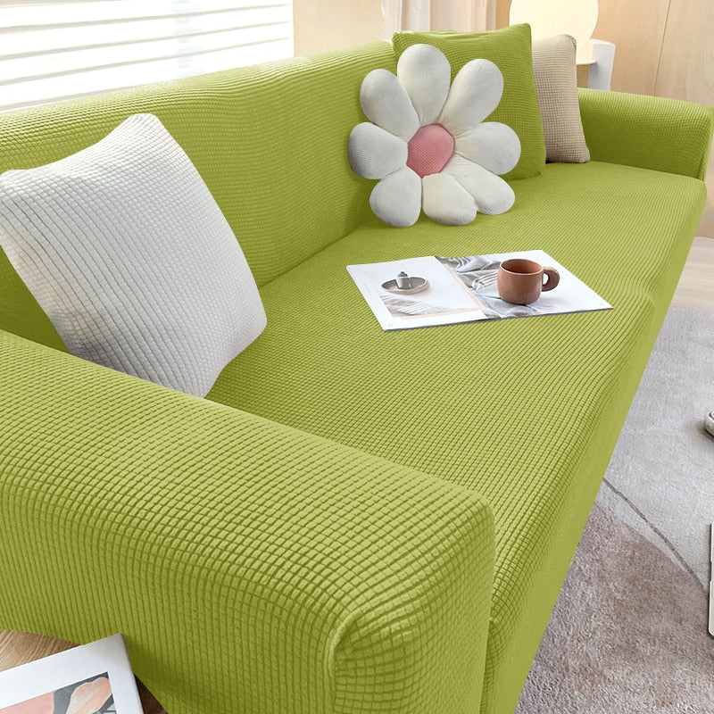 Textured Stretch Sofa Cover Non-Slip Sofa Protector