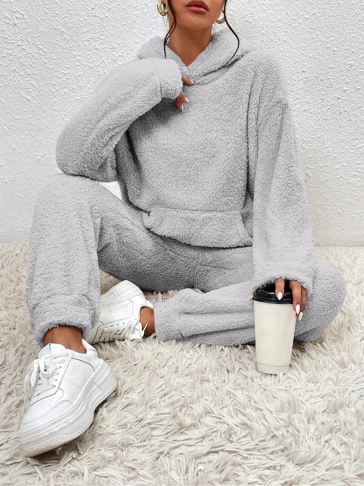 Ultra-Comfortable Hooded Teddy Loungewear Set - Lana
