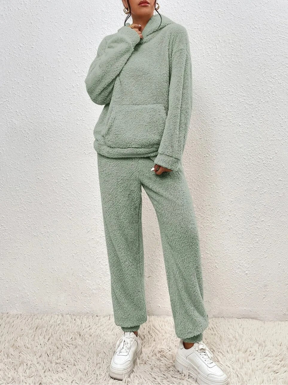 Women's Hooded Teddy Loungewear Set