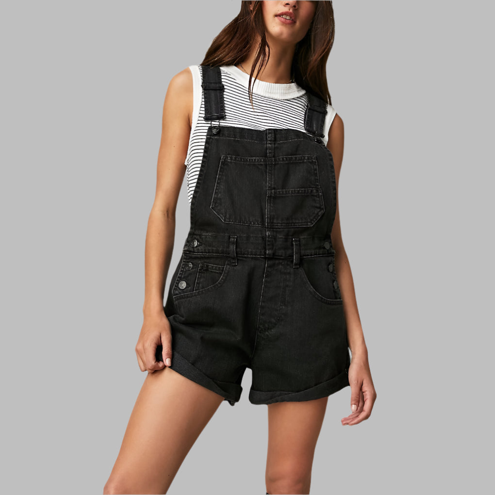 Sleeveless Denim Jumpsuit Casual Chic