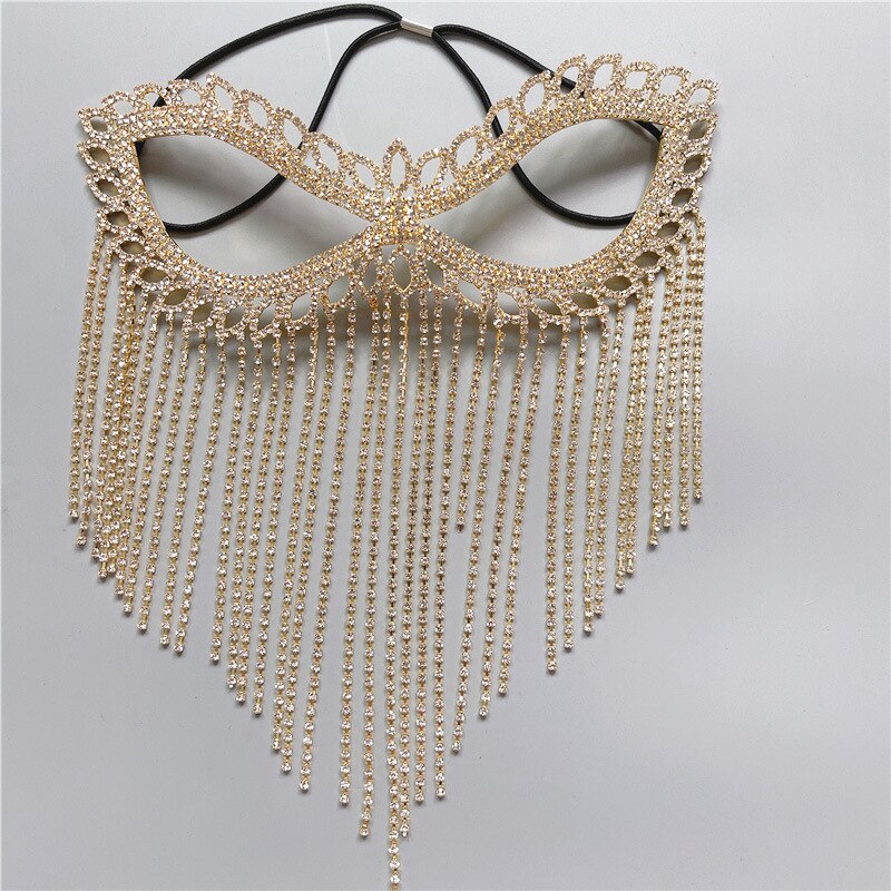 Sparkling Veil Mask | Masquerade Face Jewelry
