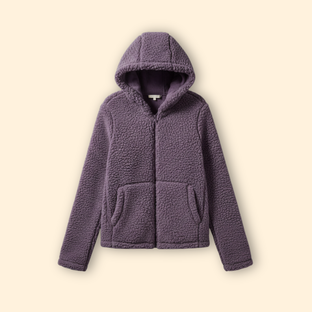 Women's Teddy Coat with Hood - Fleece Winter Coat