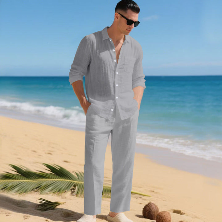 Men's 2-Piece Summer Set | Linen Shirt & Pants