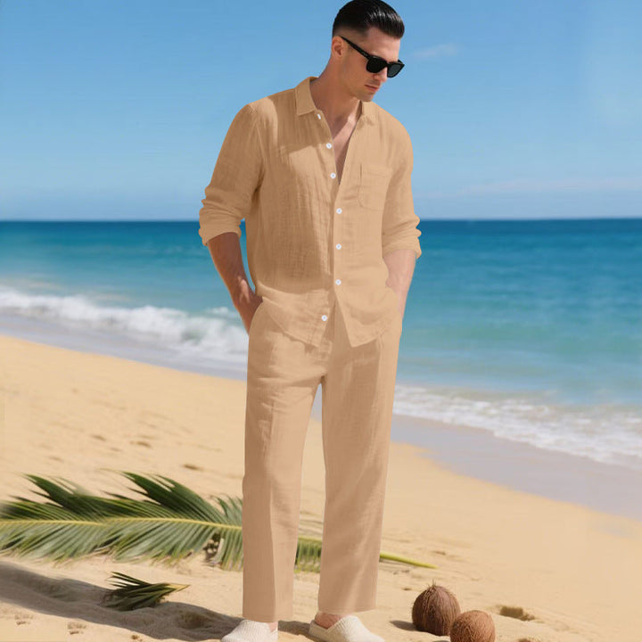 Men's 2-Piece Summer Set | Linen Shirt & Pants