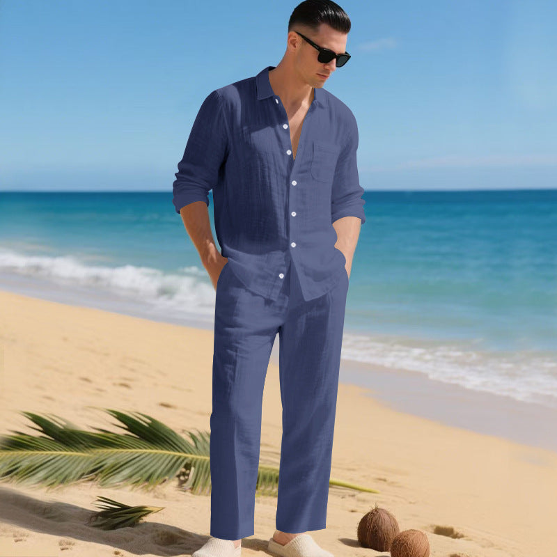 Men's 2-Piece Summer Set | Linen Shirt & Pants