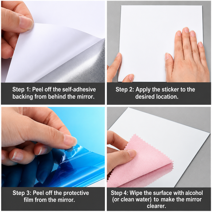 Self-Adhesive Mirror Film | Shatterproof & Cut-to-Size | Crystal Clear