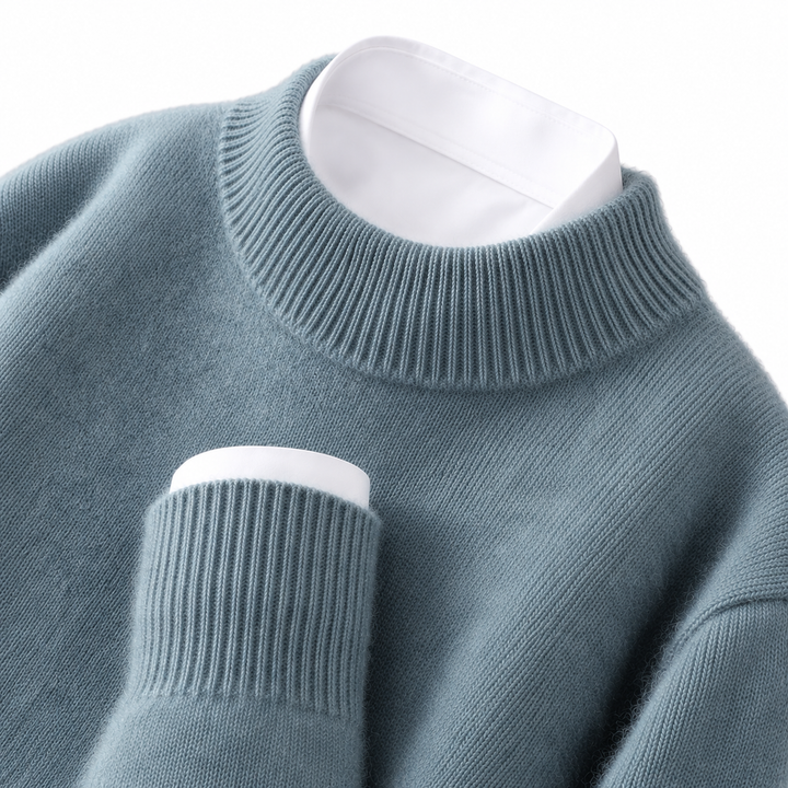 Women's cashmere sweater with stand collar