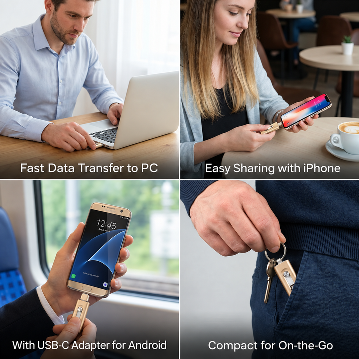 3-in-1 USB Flash Drive | USB 3.0 High Speed with Type-C and OTG Adapter