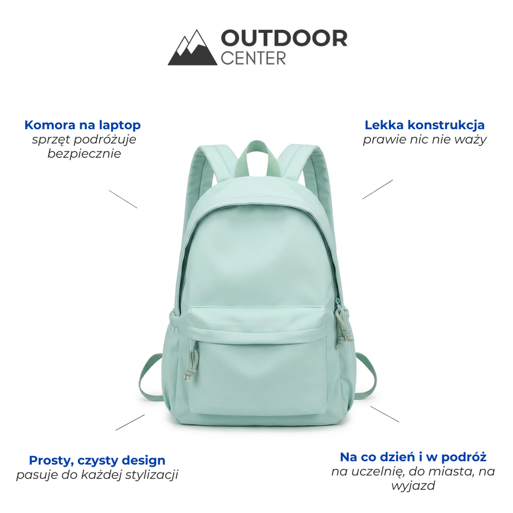 Women's Lightweight Nylon School Backpack in Pastel Colors