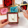 Eternal  Rose With Custom Engraved Necklace