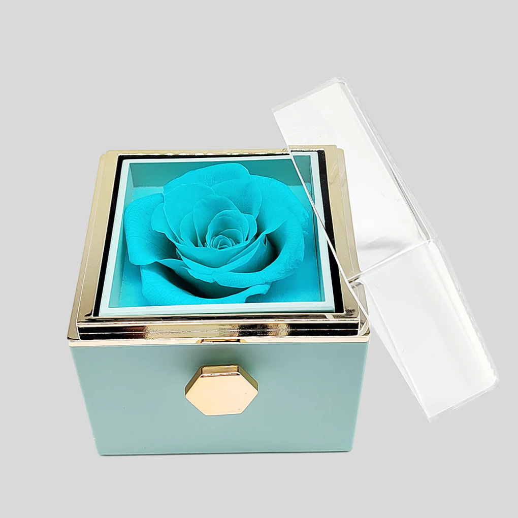 Eternal  Rose With Custom Engraved Necklace