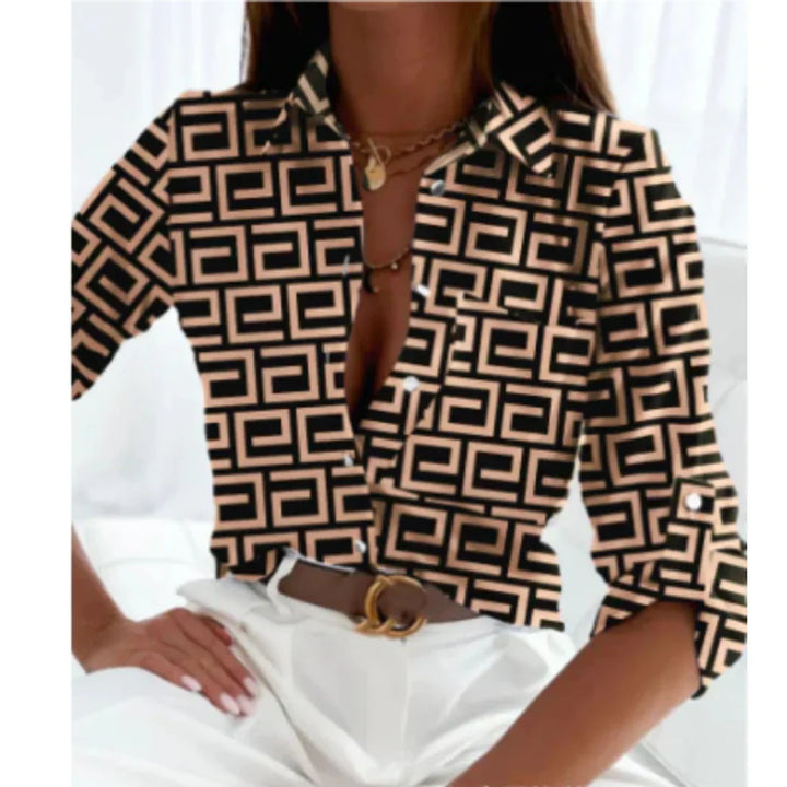 Women’s Gradient Print Blouse – Celestial Style for Everyday Wear