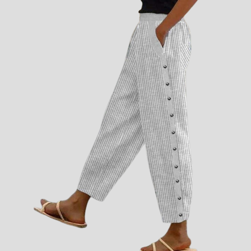 Women’s Striped Loose Pants with Pockets