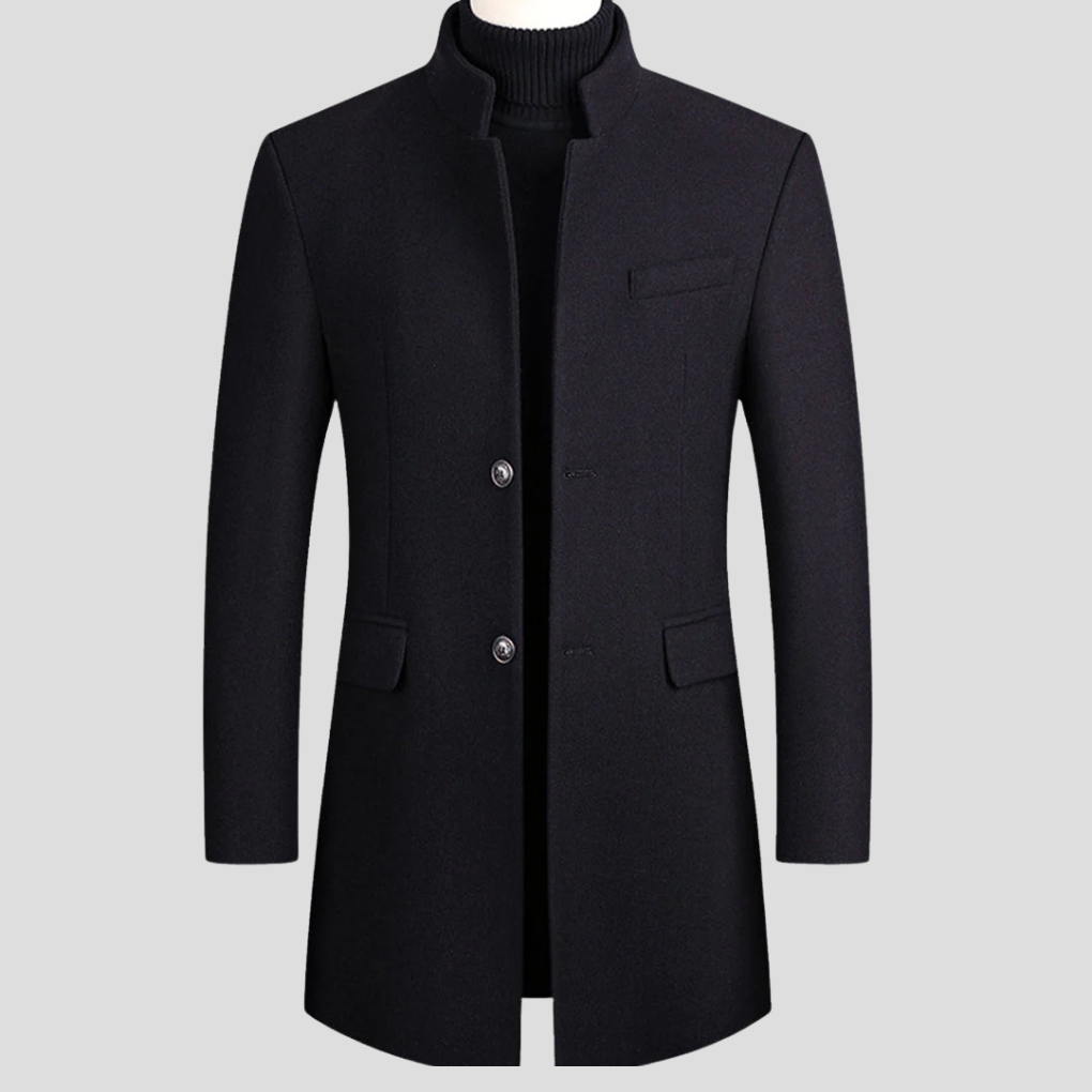 Men’s Elegant Wool-Blend Coat – Refined Classic Outerwear