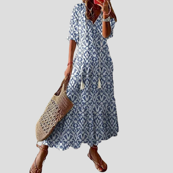 Boho Floral V-Neck Maxi Dress – Made for Warm Days