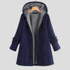 Women's Solid Fleece Hooded Coat