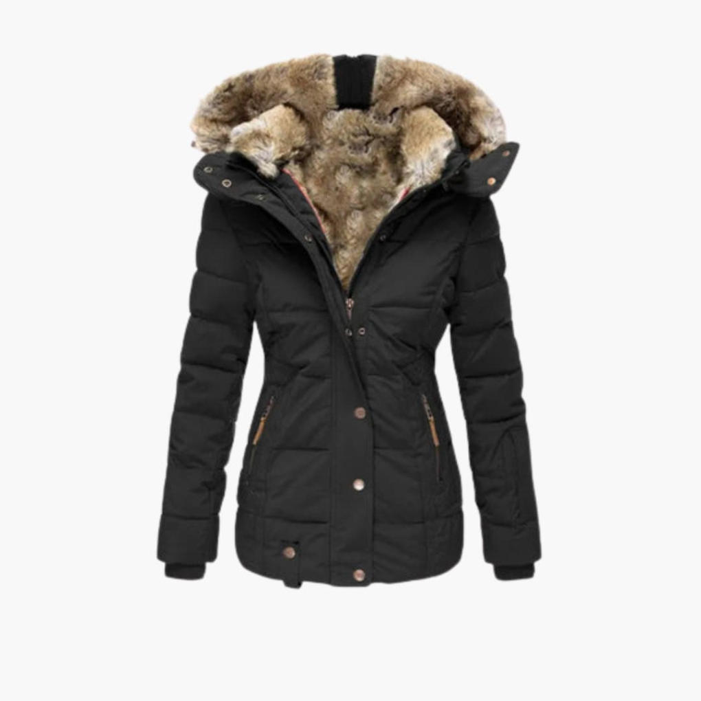 Women’s Jacket with Embossed Surface and Closures