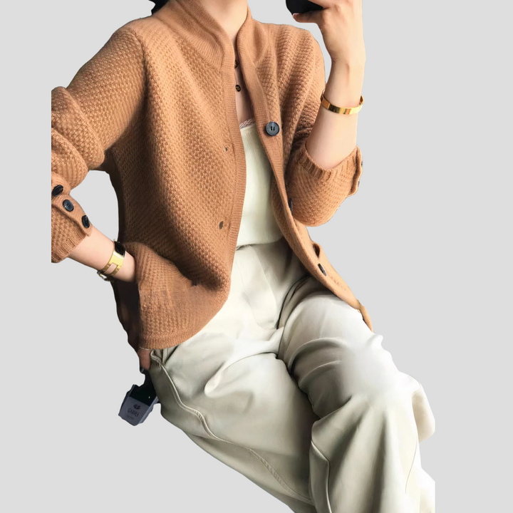 Women's Textured Button-Front Cardigan