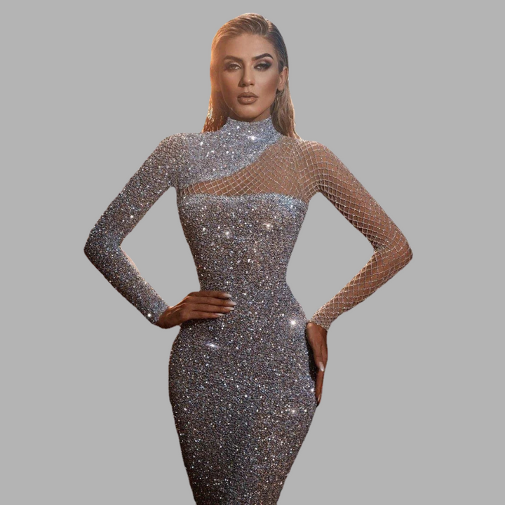Elegant Off-Shoulder Sequin Dress – Stand-Out Glam for Special Events