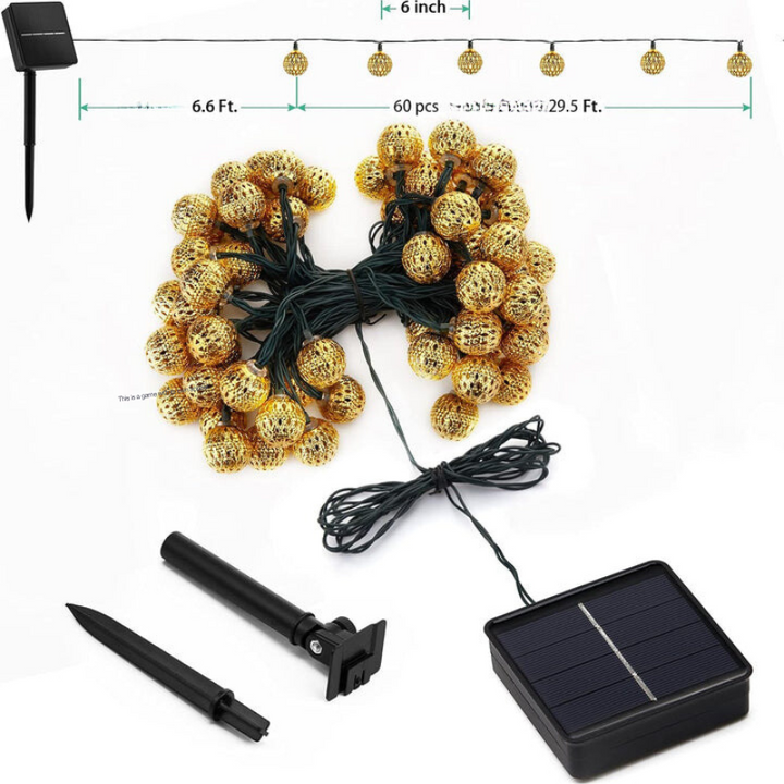 Moroccan-Style Water-Resistant Solar String Lights