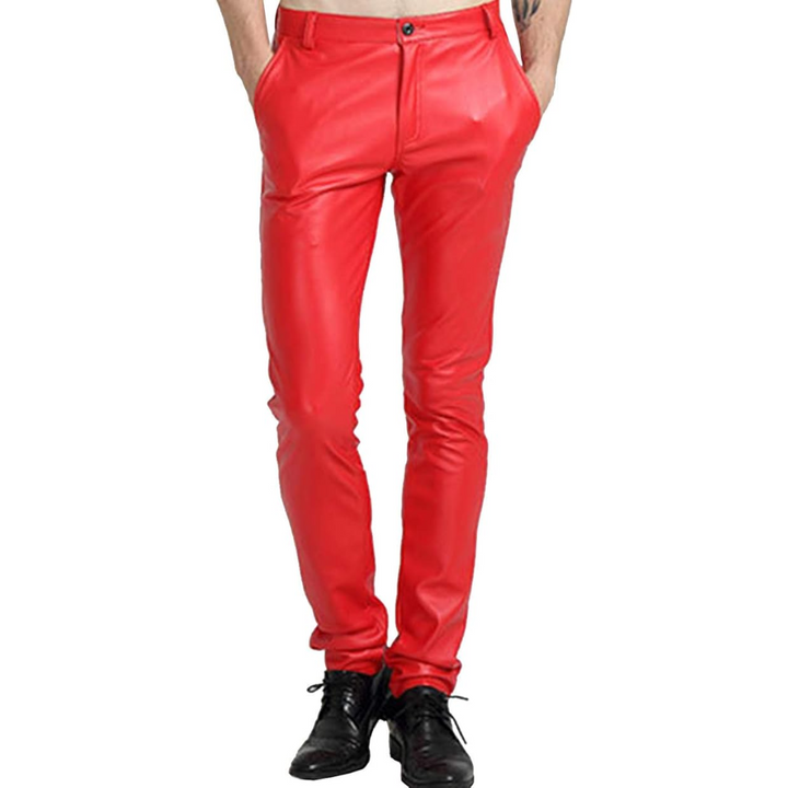 Men's Tapered Faux Leather Biker Pants – Victor