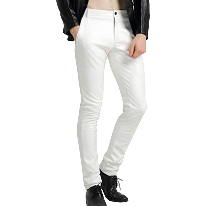 Men's Tapered Faux Leather Biker Pants – Victor