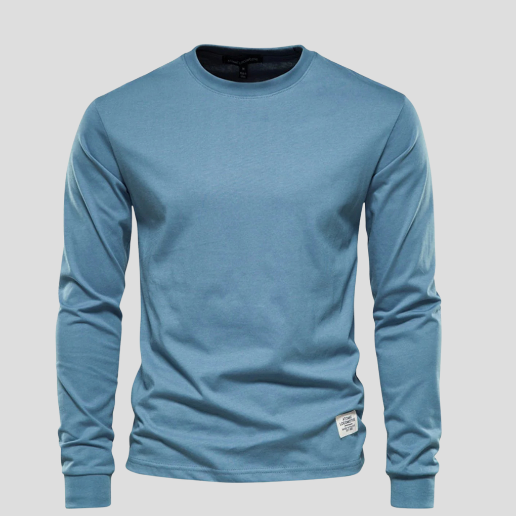 Men’s Long-Sleeved Round-Neck Shirt – Classic Everyday Style