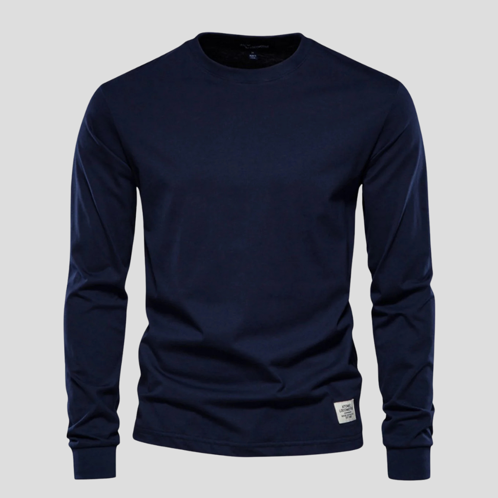 Men’s Long-Sleeved Round-Neck Shirt – Classic Everyday Style